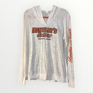 Bentleys Saloon Burnout Light Hoodie Shirt XL Top Biker Riders White Motorcycle